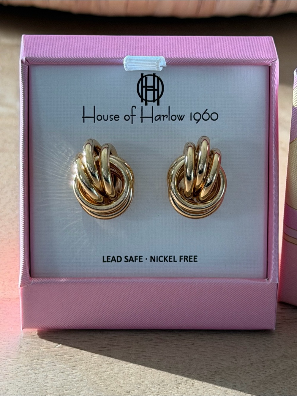 House of Harlow 1960 Polished Gold Knot Clip Studs